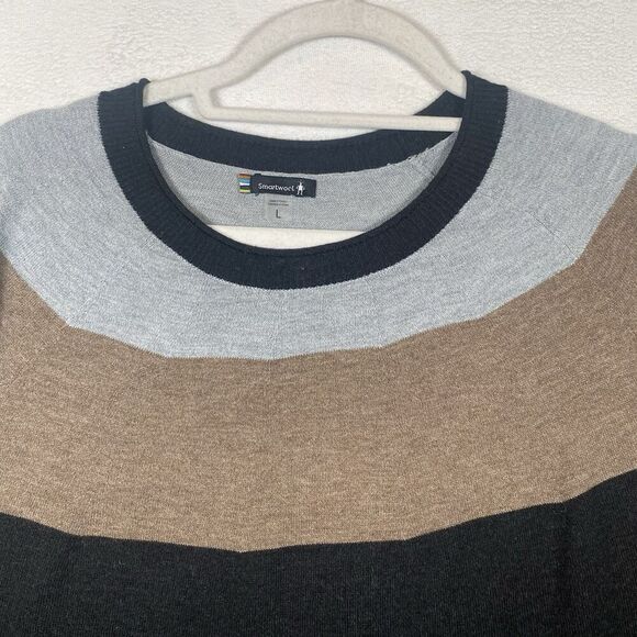 Smartwool Women’s Edgewood Colorblock Crew Sweater Size L SW016649 Merino Blend - Picture 6 of 10
